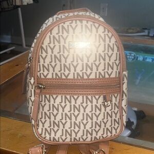 Tan and Brown Men's Backpack